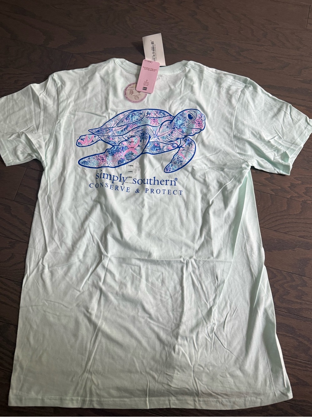 Simply Southern woman’s Sz large shirt short sleeve turtle ocean